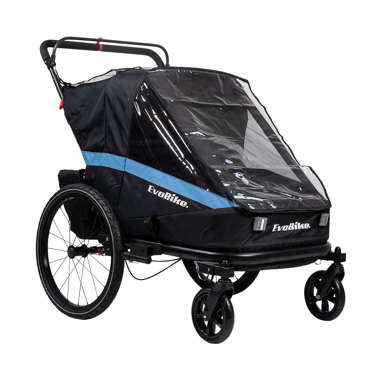 Pyörävaunu Evobike Väddö - Lastenvaunu + juoksusetti