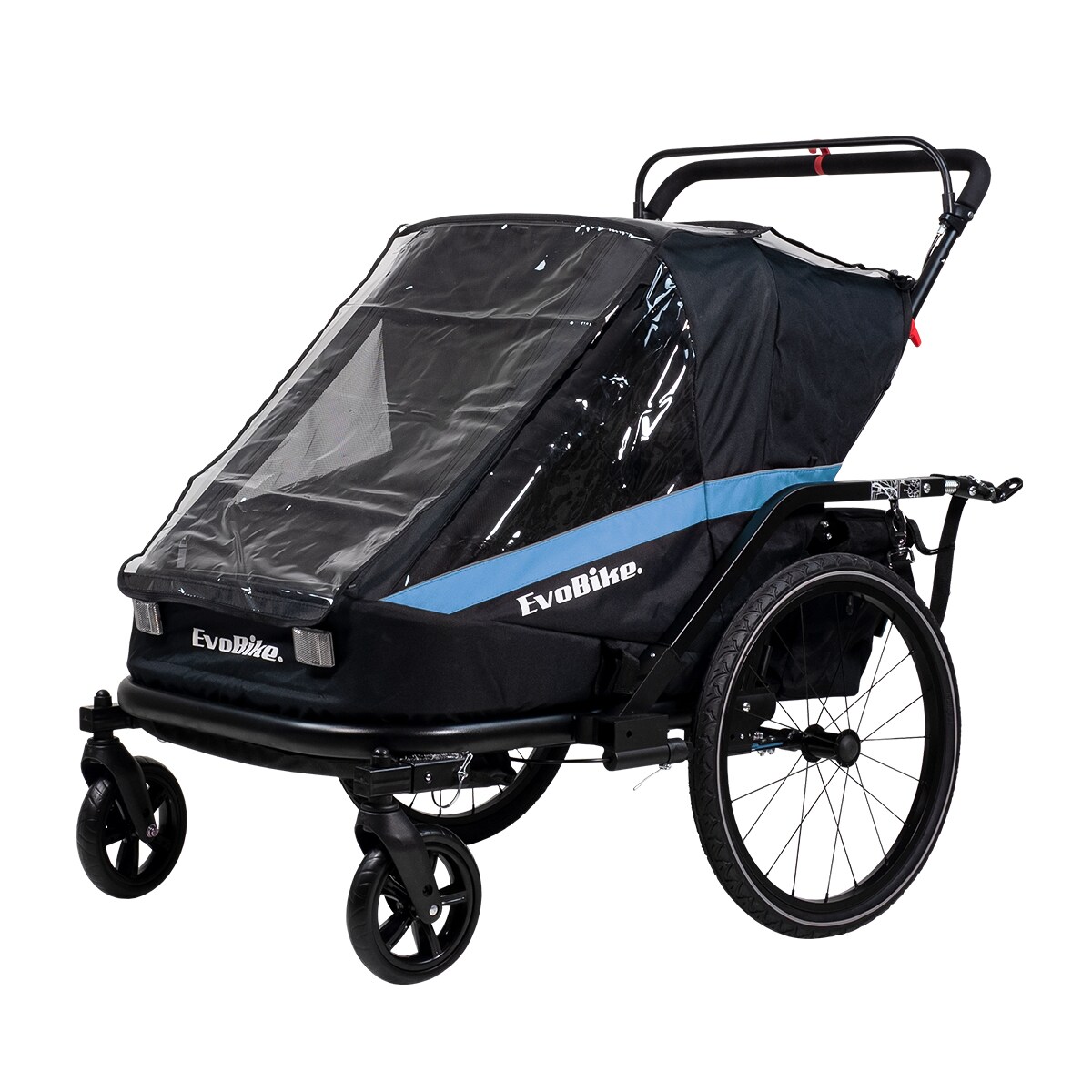 Pyörävaunu Evobike Väddö - Lastenvaunu + juoksusetti