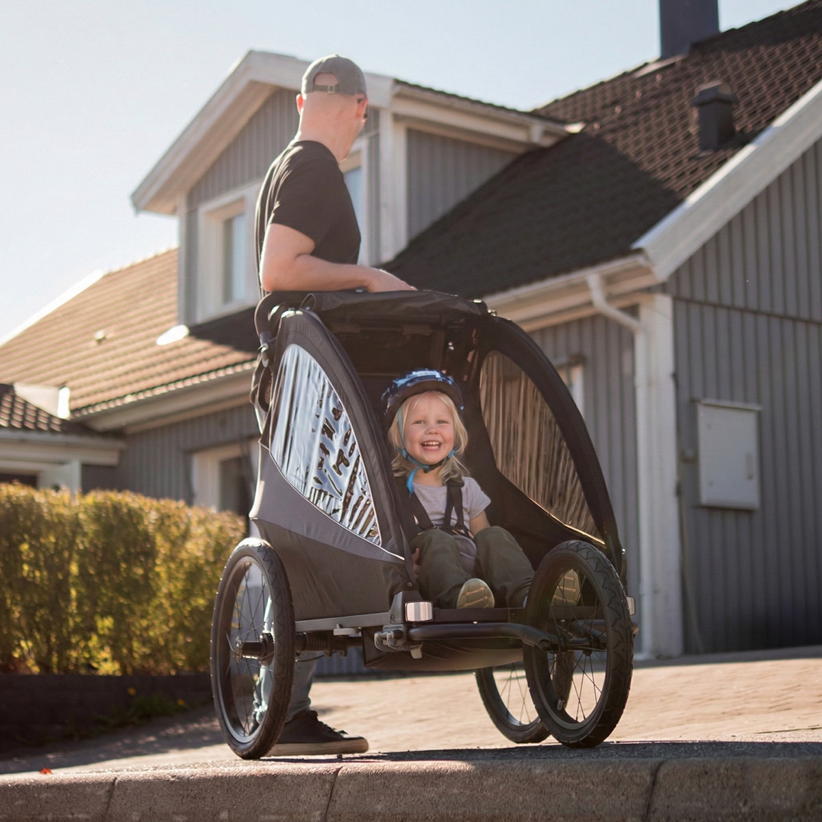 Pyörävaunu Evobike Yxlan Musta / Harmaa